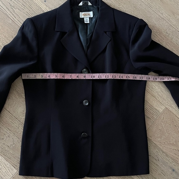 Vintage Talbots Pure Silk Black Blazer Floral Mesh Cuffs Women’s Size 4 - Picture 5 of 8